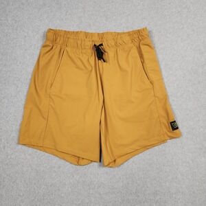 Wolaco Shorts Mens Medium Brown Athletic Lines Drawstring Pocket Linerless